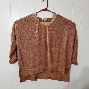 Listicle Womens Burnt Orange Wide Sweater Crew Neck Long Sleeve Size M EUC